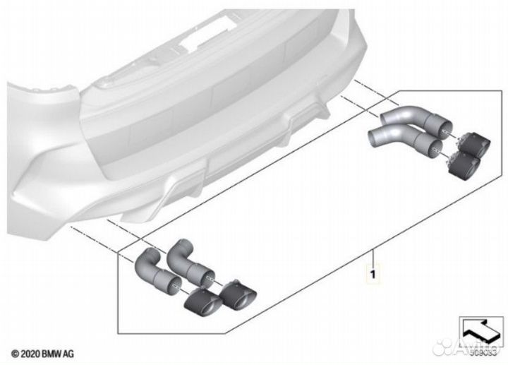 Комплект насадок M Performance для BMW X5M F95 X6M