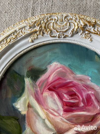 Картина маслом на холсте роза