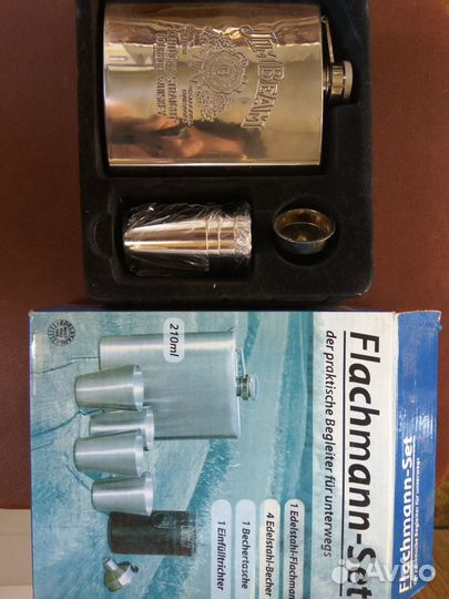 Фляга нержавеющая в подарочной упаковке. металл