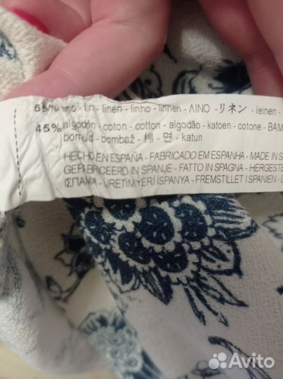 Платье для девочки, лен+хлопок, 122, Zara