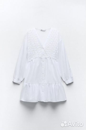 Платье хлопок шитье zara