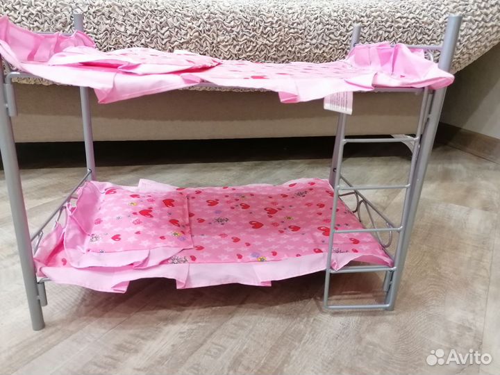 Кроватка 2-х ярусная для кукол