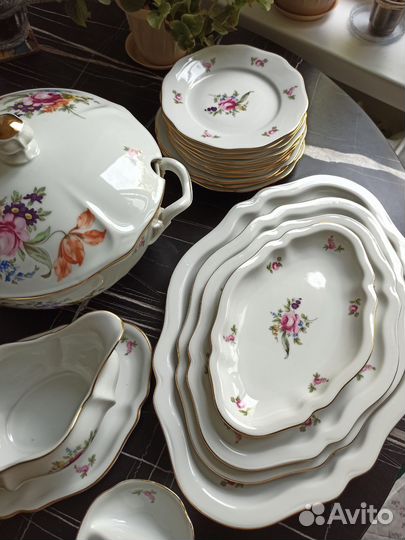 Мейсенский букет сервиз столовый Bohemia Чехия