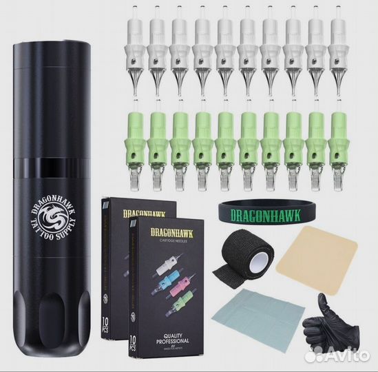 Dragonhawk Полный набор тату машинок для начинающи