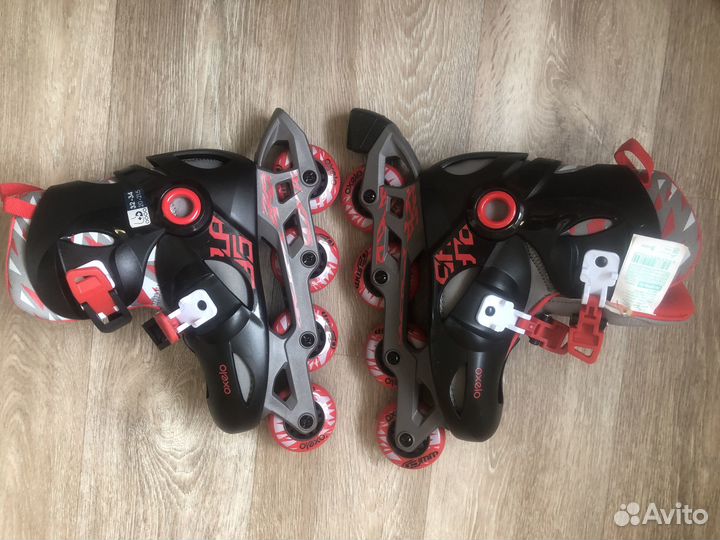 Раздвижные детские роликовые коньки Oxelo и защита