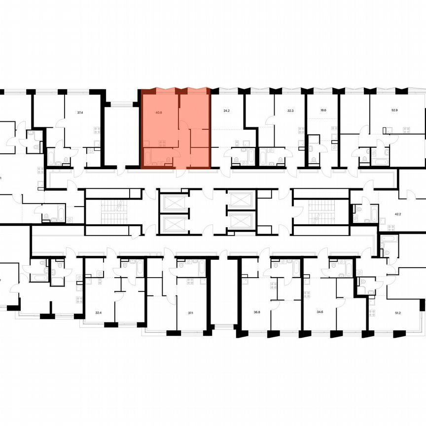 1-к. квартира, 40,8 м², 15/28 эт.