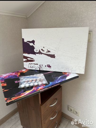 Картина по номерам самолет начатая