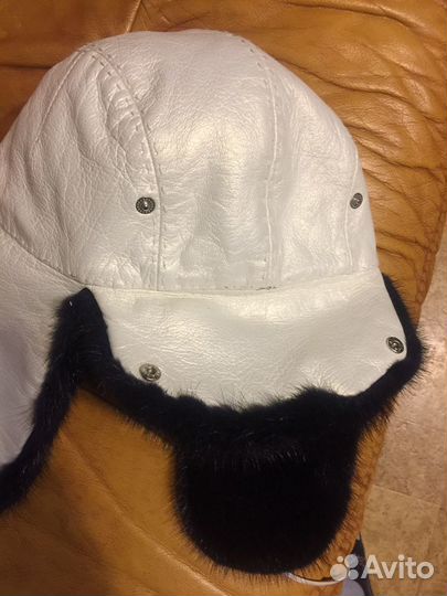 Шапка, Норка, Кожа.Унисекс 57р