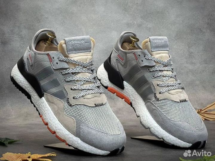 Adidas nite jogger светло серые разм. 44