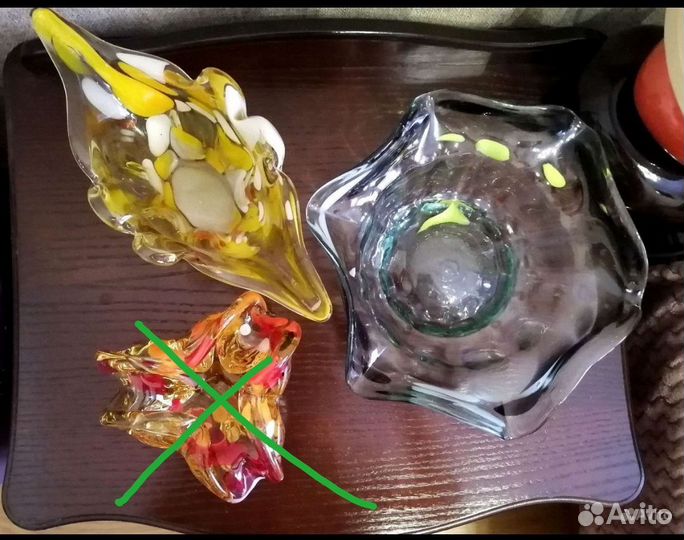 Вазы цветное стекло СССР