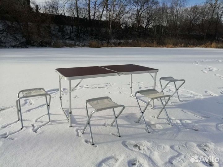 Стол складной большой 120х60 + 4 стула