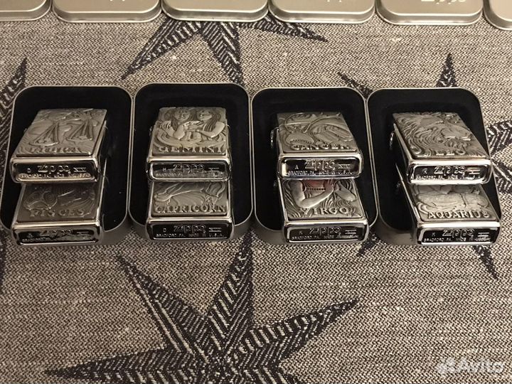 Zippo Barrett Smythe zodiac хром 8 шт 1998 г