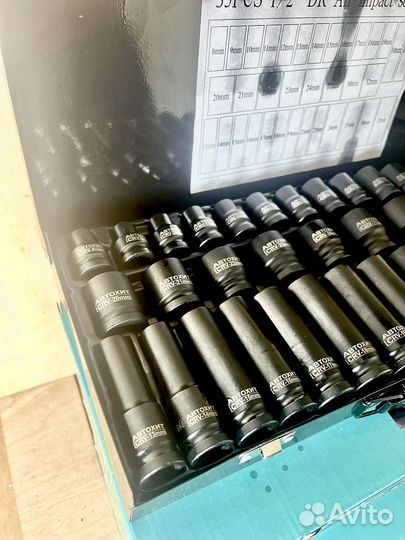 Набор ударных головок удлиненных 35 шт