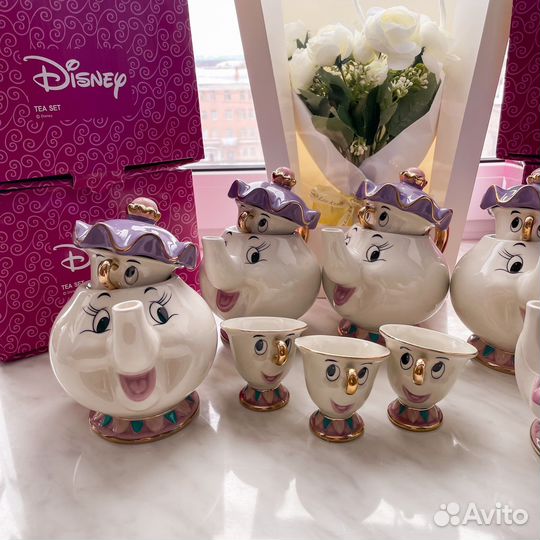 Чайники чашки сервиз красавица и чудовище