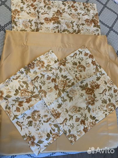 Комплект шелковых штор и наволочек