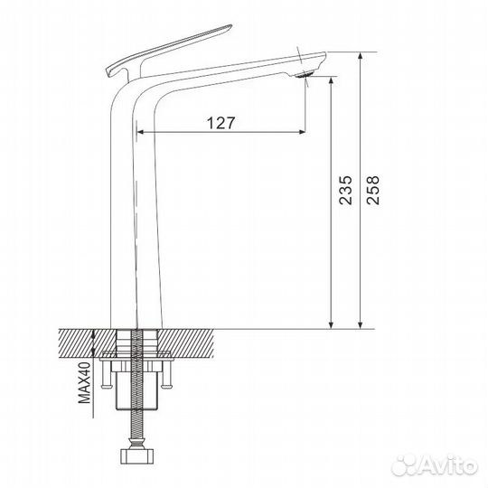 Смеситель для раковины Rose R13F R1311F, белый/хром