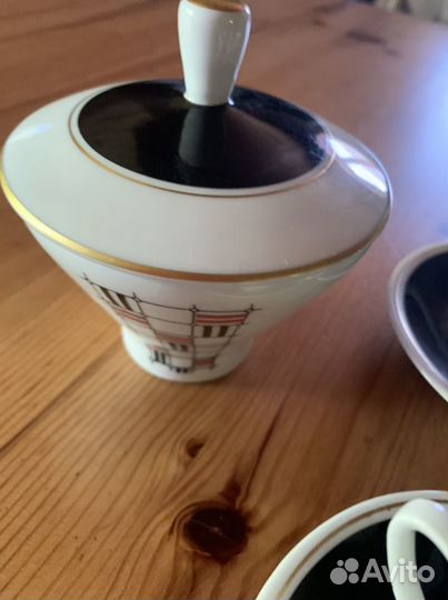 Сервиз кофейный Freiberger гдр костяной