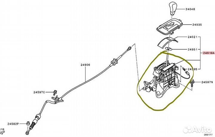 Селектор АКПП Mitsubishi Outlander GF0W 4B11CA7125