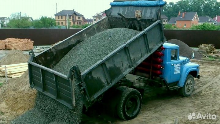 Песок, щебень,отсев,гпс, цемент,чернозём, бетон