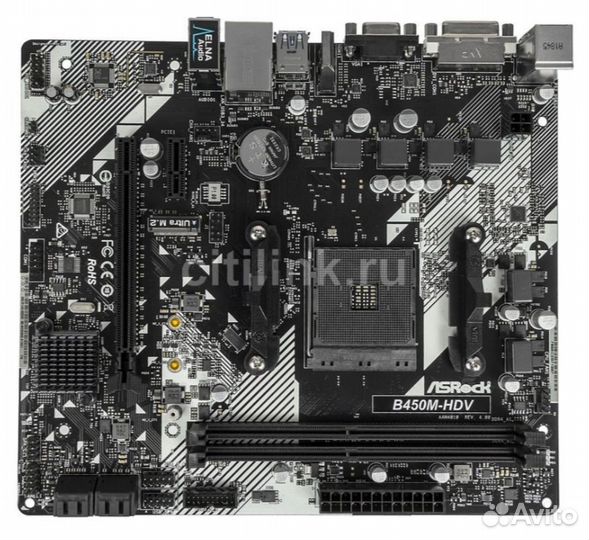 Новая материнская плата asrock B450M-HDV R4.0, AM4