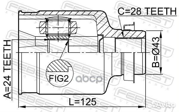 ШРУС внутренний правый 24x43x28 (mazda 3 BK 200