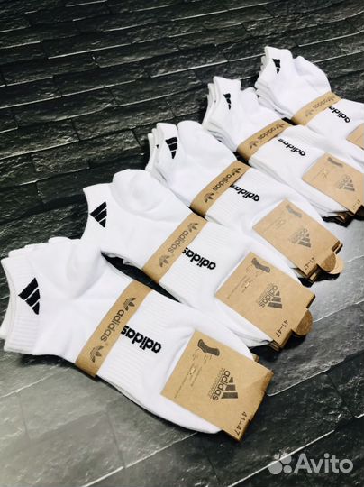 Носки adidas короткие белые унисекс
