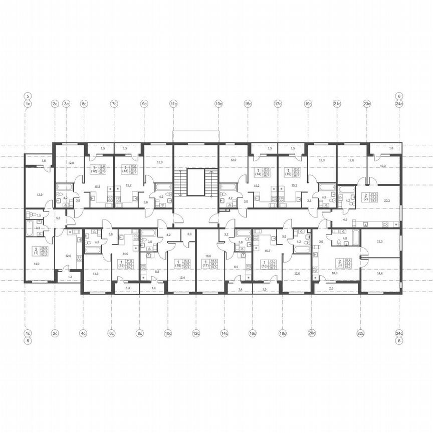 2-к. квартира, 55,3 м², 7/8 эт.