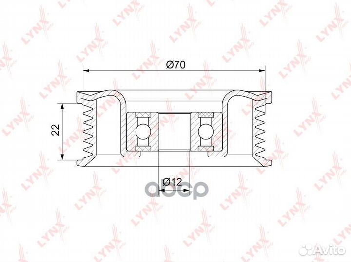 Ролик обводной приводного ремня PB7134 lynxauto