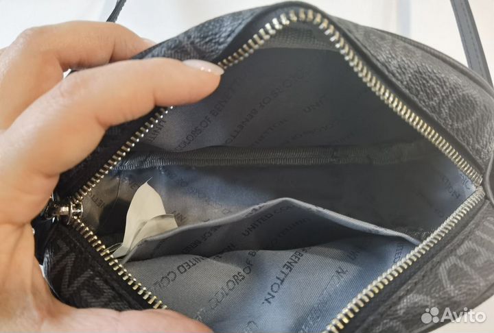 Сумка женская через плечо черная с нюансами