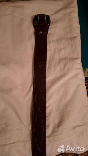 Мужской кожаный ремень коричневый