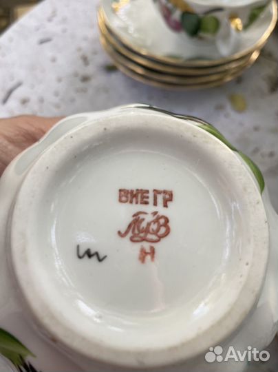 Сервиз чайный вишня лфз фарфор