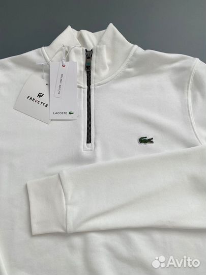 Свитшот полузамок lacoste мужской белый