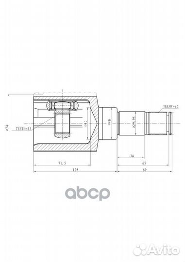 ШРУС внутренний L ford focus II 2008-2011 ganz