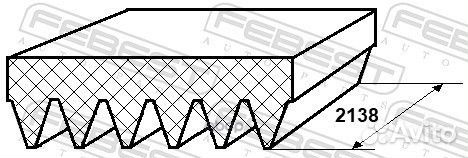Ремень поликлиновой 6 клинов 881286L2138 Febest