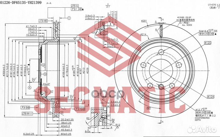 Диск тормозной BMW 3(F30) задн. SBD30093236 SEG