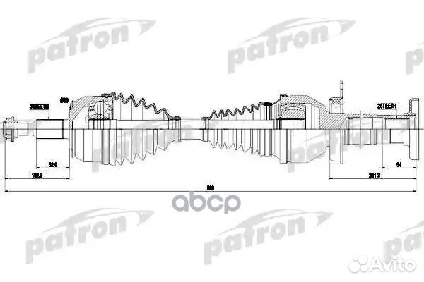 Полуось 38x883x26 VW: multivan 2,0bitdi 09, TR