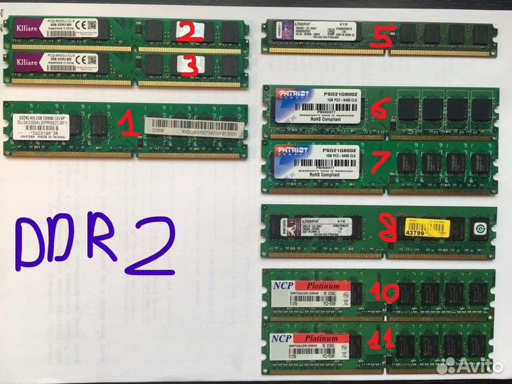 Оперативная память DDR 2 и 3 dimm (512, 1 и 2gb)