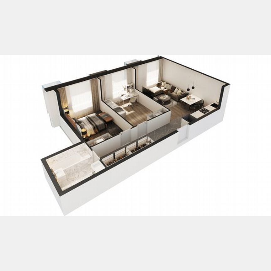 2-к. апартаменты, 62,6 м², 25/30 эт.