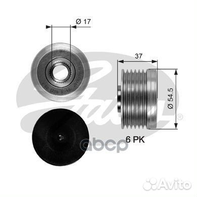 Шкив генератора PSA 1.4-2.8 97- fiat 2.0/2.2 9