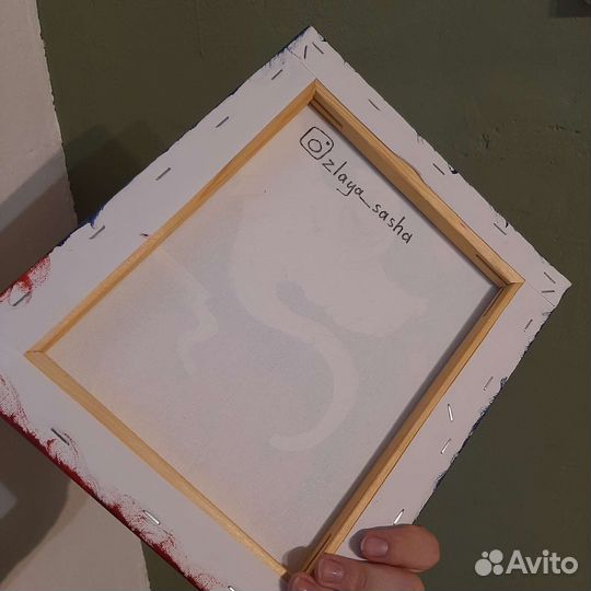 Картина акрил, хеллоуин с тыквой и привидением