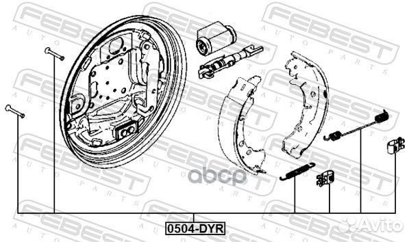 Монтажный комплект барабанных колодок зад ford