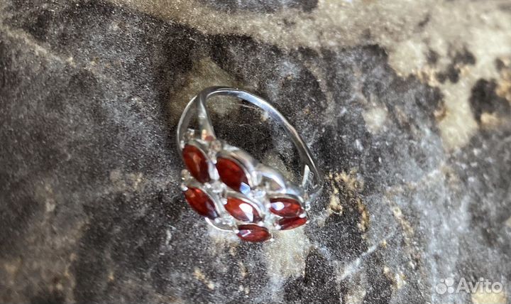 Серьги натуральный гранат