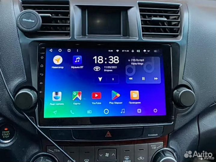 Магнитола Toyota Highlander Android 8 ядер SIM