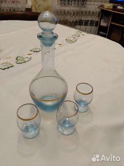 Графин штоф и рюмки футбольный мяч, СССР