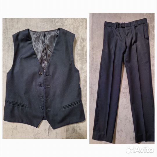 Жилет и брюки школьная форма на мальчика р.134