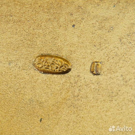 Старинный серебряный портсигар с эмалью 84 пробы