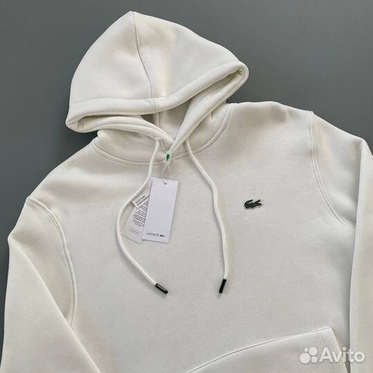 Толстовка lacoste белая с начесом