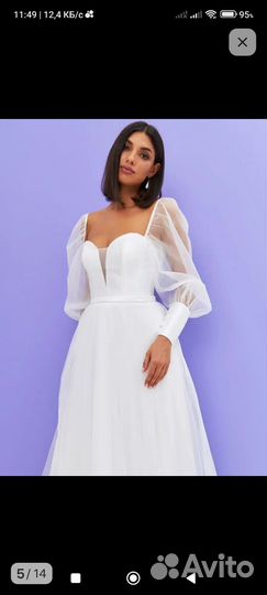 Свадебное платье 48 размер,новое