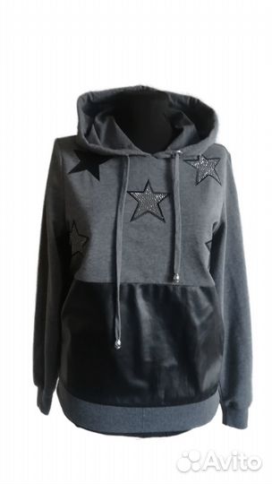 Philipp plein худи серый хлопок S, 44