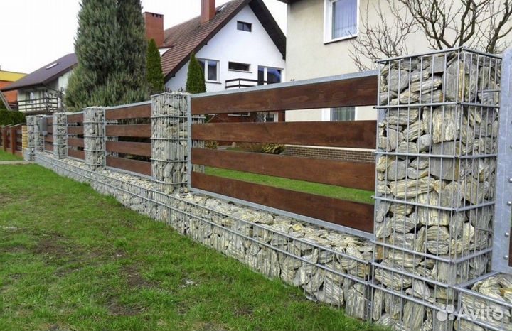 Габионы, заборы, вазоны, подпорные стены